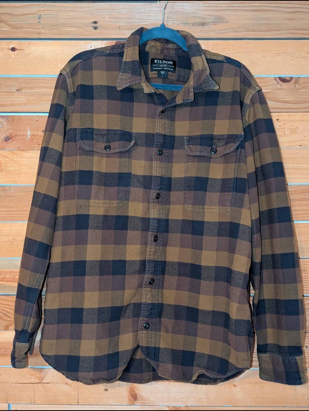 Filson Alaska Guide Brown & Black Flannel Shirt